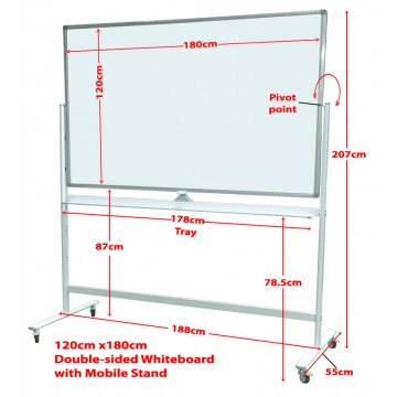 D/S Magnetic Whiteboard with Stand - D120180M