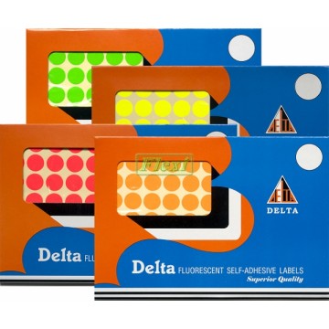 Delta Self-Adhesive Colour Labels 160 - Fluorescent Round - 16mm Dia